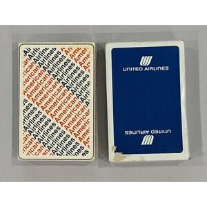 Vintage American Airlines 1970's/United Airlines 1985 Playing Cards Decks